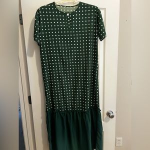 Green &. White Polka Dot Dress